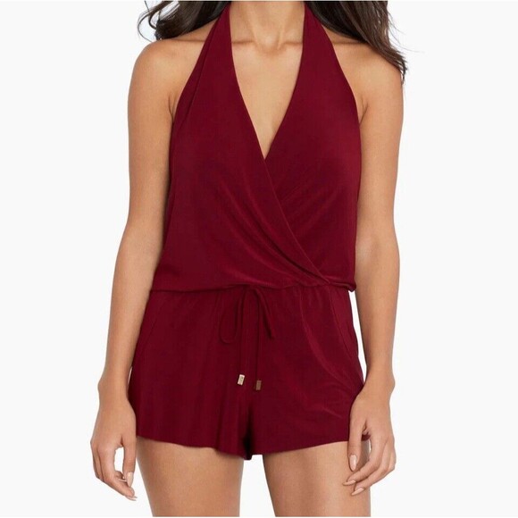 Magicsuit Other - Magicsuit Bianca One Piece Romper Swimsuit Size 12 Halter NWOT Slimming Swimwear